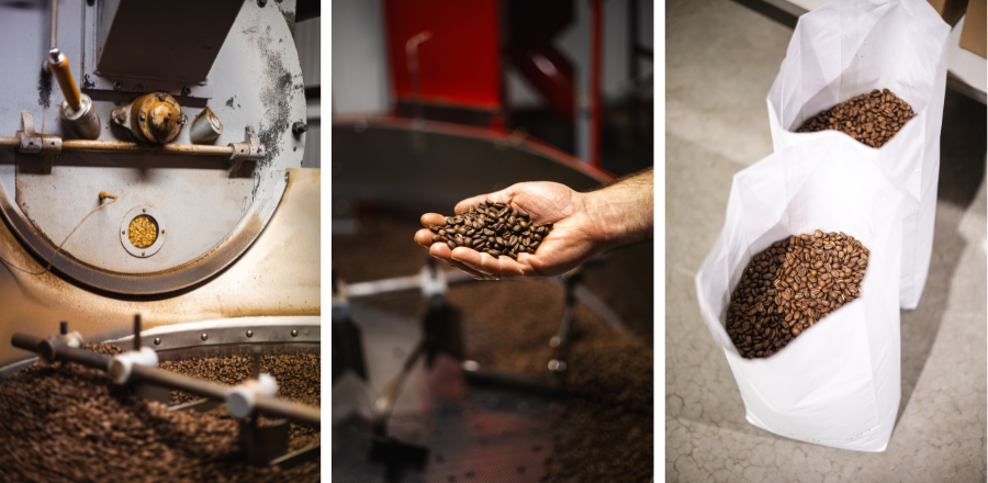 l'étape de la torréfaction du café